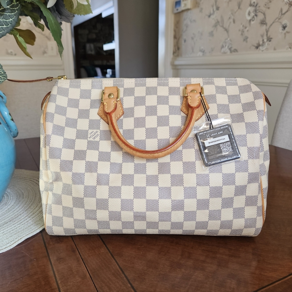 Louis Vuitton Damier Azure Speedy 30 In EUC With COA and Dustbag